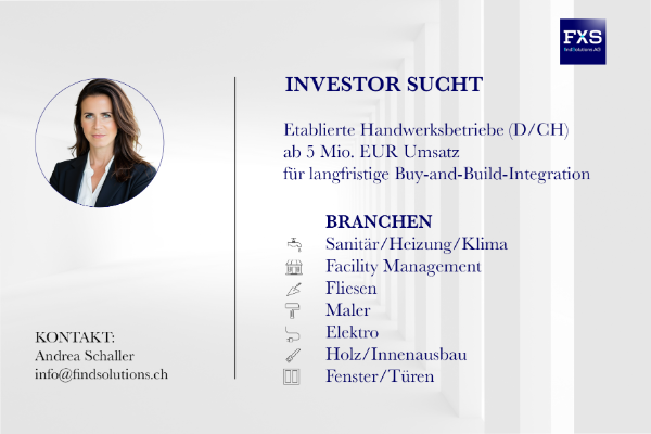 Investor sucht etablierte Handwerks-Unternehmen